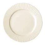 image of RAK Porcelain MEFP24 - Round China Plate, 9.375" Diameter, Wide Rim, White Finish, 12/Case
