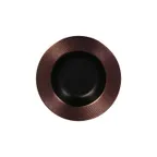image of RAK Porcelain MFEVDP23BB Fusion Plate, 9.5" Deep Rim, Embossed Porcelain, Bronze Finish - 12/Case