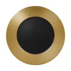 image of RAK Porcelain MFEVFP33GB Metal Fusion Plate, 13" Round Flat Embossed Rim, Black Gold, - 6/Case