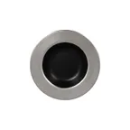 image of RAK Porcelain MFFDDP23SB Metal Fusion Dinner Plate, 9.5" Deep Round Porcelain, Silver Finish - 12/Case