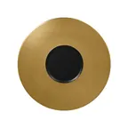 image of RAK Porcelain MFFDGF29GB Metal Fusion Gourmet Plate, 11.4" Round Black/Gold Porcelain Rim - 12/Case