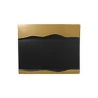 image of RAK Porcelain MFMRRP25GB Fusion Plate, 9"¾ x 7"⅞, Porcelain Black/Gold Finish - 12/Case