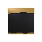 image of RAK Porcelain MFMRSP25GB - Square Fusion Platter, 9" x 9" Porcelain Black/Gold Finish - 12/Case