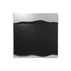 image of RAK Porcelain MFMRSP25SB Metal Fusion Square Platter 9" x 9" Porcelain Black Silver Finish - 12/Case