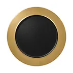 image of RAK Porcelain MFNOFP32GB Fusion Round Plate 12.625" Dia Flat Edge Medium Rim Black/Gold - 6/Case
