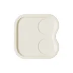 image of RAK Porcelain MSSIN22 - Square Porcelain Tray 7-7/8" x 7-7/8", Ivoris Finish, 2 Indents - 12/Case