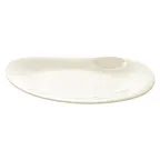 image of RAK Porcelain NBFP31 - 12"¼ Oval Coupe Rim Plate, White Glaze, 12.25" x 10.5" - 6/Case