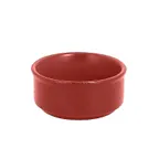 image of RAK Porcelain NFBABR02DR - Butter Ramekin 3.4 oz Magma Dark Red China, Dishwasher Safe - 12/Case