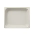 image of RAK Porcelain NFBU1.2WH - 1/2 Size 111‑5/9 oz Sand White China Food Pan, Dishwasher Safe - 1/Case
