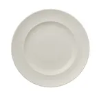 image of RAK Porcelain NFCLFP33WH 13" Round China Plate, Wide Rim, Sand White, Oven Safe - 6/Case