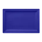 image of RAK Porcelain NFCLRP33BB Rectangular Plate 13" x 9.05" Berry Blue Porcelain Flat Edge Safe - 6/Case