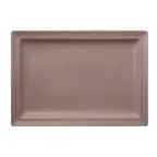 image of RAK Porcelain NFCLRP38CB Mellow Rectangular Plate, 14-15/16" x 8-1/4", Brown Porcelain - 6/Case