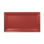 image of RAK Porcelain NFCLRP38DR - Rectangular Plate 15" x 8¼" Magma Dark Red Oven/Microwave Safe - 6/Case