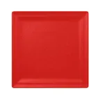 image of RAK Porcelain NFCLSP30BR Square Plate 11.5" x 11.5" Ember Red China Oven/Microwave Safe - 6/Case