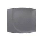 image of RAK Porcelain NFMZSP32GY Square Plate 12.6" x 11.7" Stone Gray China Curved Edge Oven Safe - 6/Case