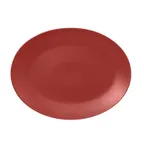 image of RAK Porcelain NFNNOP36DR Oval Platter, 14.15" x 10.65" Dark Red China Dishwasher Safe - 6/Case