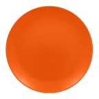 image of RAK Porcelain NFNNPR27TO Round Plate 10.65" Dia Flat Coupe Rim Tangerine Orange Porcelain - 12/Case