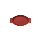 image of RAK Porcelain NFOPOD20DR Oval Baking Dish 6-3/4 oz 7-7/8" x 4-1/3" Magma Dark Red Oven Safe - 12/Case