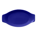 image of RAK Porcelain NFOPOD25BB - Oval 14 oz Bowl, 9.85"L x 5.5"W, Blue, Dishwasher Safe - 24/Case