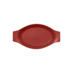 image of RAK Porcelain NFOPOD25DR Oval Baking Dish 11 oz 9" x 5" Magma Dark Red Lead‑Free Oven Safe - 24/Case