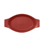 image of RAK Porcelain NFOPOD30DR - Oval Baking Dish, 26-3/8 oz 11" x 6" Magma Dark Red - 6/Case