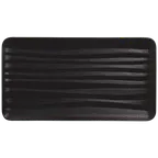 image of RAK Porcelain NFSHREP32BK Rectangular Platter 6.9" (7") Black Embossed Rim Porcelain Safe - 6/Case
