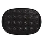 image of RAK Porcelain NFSTREP27 - Black Porcelain Plate 10.65" x 7.85", Embossed, Oven Safe - 12/Case