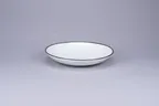 image of RAK Porcelain ONDP23CD25147 - Pasta Bowl, 23 oz (9" Dia x 1.55" H), Black Rim, Porcelain - 12/Case
