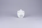 image of RAK Porcelain PLCLSU27D214 Floret Sugar Bowl With Lid, 3"33" Dia, 9.1 Oz, White Porcelain - 6/Case