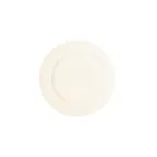 image of RAK Porcelain PLFP24 - 9"-4/9" Round White Porcelain Plate, Flat Edge, Oven-Microwave Safe - 12/Case