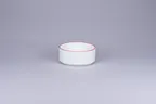 image of RAK Porcelain PLNOBW12CD25146 - 4" White Porcelain Bowl with Red Rim, 11.68 oz Stackable - 12/Case