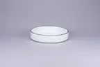 image of RAK Porcelain PLNODP20CD25145 - 7" Round Pasta Bowl, 24.7 Oz White Blue Rimz, Stackable - 1/Case