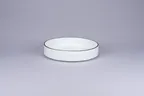 image of RAK Porcelain PLNODP20CD25147 - 7" Deep Pasta Bowl, 24.7 Oz, White with Black Rim, Porcelain