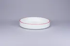 image of RAK Porcelain PLNODP23CD25146 - Stackable 9" Pasta Bowl, 33 Oz White Red Rimz, Case