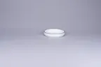 image of RAK Porcelain PLNOLD11CD25145 Round Porcelain Plate 4.125" White with Blue Rim Flat Edge - 12/Case
