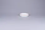 image of RAK Porcelain PLNOLD11CD25146 - Round 4.125" White Porcelain Plate Red Rim, Design - 12/Case