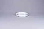 image of RAK Porcelain PLNOLD16CD25147 - 6.3" Round Rimless Porcelain Plate White/Black Rim Stackable 12/Case