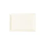 image of RAK Porcelain PLRP33 - 13" x 9" Rectangular White Porcelain Plate, Flat Edge, Narrow Rim - 6/Case