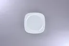 image of RAK Porcelain PLSKSFP17 - Square White Porcelain Dinner Plate, 6.7" x 6.7", Polaris Finish, 24/Case