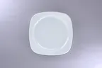 image of RAK Porcelain PLSKSFP24 Square Flat Plate, 9.4" x 9.4", White Polaris Porcelain, 12/Case