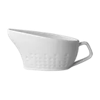 image of RAK Porcelain PXGB28 - Pixel Gravy Boat, 9 oz, 5" L x 3" H, Ivoris, Dishwasher Safe - 4/Case