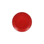 image of RAK Porcelain RBNNPR24 Ruby Round Plate 9-7/16" Diameter Flat Coupe Rim Red Porcelain Safe - 12/Case