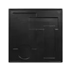 image of RAK Porcelain SNGPKD30 Square Platter 11.8" x 11.8" Black Porcelain Rim Dishwasher Safe - 6/Case