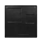 image of RAK Porcelain SNGPUN30 - Square Platter 11.8" x 11.8" Black Porcelain, Microwave Safe - 6/Case