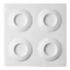 image of RAK Porcelain SPSP41 - Spice Curry Tray, 11" Square, 4‑Compartment, Dishwasher Safe - 1/Case