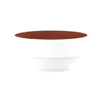 image of RAK Porcelain SSBW13BLBR - 5" 14oz Porcelain Bowl, White with Blue Rim, Dishwasher Safe - 12/Case