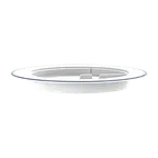 image of RAK Porcelain SSDP28BL - 11" Round Embossed Plate, White/Blue Rim, Oven Dishwasher Safe - 6/Case