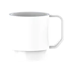 image of RAK Porcelain SSMG42BL - 14.2 oz Sensate China Mug, White/Blue Rim, Oven/Microwave Safe - 12/Case