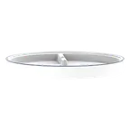 image of RAK Porcelain SSPR24BL Sensate Round Plate, 9.4" Diameter, White with Blue Trim, Porcelain – 6/Case