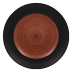 image of RAK Porcelain TRCLFP19BW - 7.5" Round Flat Edge China Plate, Porcelain, Walnut Finish, 24/Case
